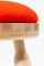 Ninna Stool in Natural Ash with Red Wool Seat by Carlo Contin for Adentro 3