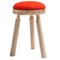 Ninna Stool in Natural Ash with Red Wool Seat by Carlo Contin for Adentro 1