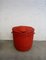 Roter italienischer Wäschekorb aus Rattan, 1970er 3