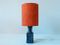 Orangefarbene & blaue Vintage Tischlampe aus Stein, 1960er 1