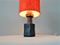 Orangefarbene & blaue Vintage Tischlampe aus Stein, 1960er 5