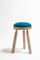 Ninna Stool in Natural Ash with Blue Wool Seat by Carlo Contin for Adentro 1