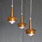 Danish Three-Armed Copper Ceiling light, 1960s 7