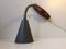 Danish Modern Grey Wall Lamp in Teak & Brass, 1950s 3