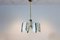 French Brass & Etched Glass Chandelier, 1960s 6