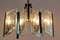 French Brass & Etched Glass Chandelier, 1960s 9