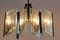 French Brass & Etched Glass Chandelier, 1960s, Image 9