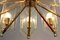 Lámpara de araña francesa de latón y vidrio grabado, años 60, Imagen 3