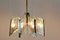 French Brass & Etched Glass Chandelier, 1960s, Image 2