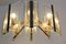 French Brass & Etched Glass Chandelier, 1960s 4