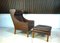 Leather Wingback 2204 Chair & 2202 Ottoman by Børge Mogensen for Fredericia, 1960s, Set of 2 24