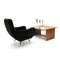 Mid-Century Italian Black Velvet Armchair, 1950s, Image 11