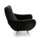 Mid-Century Italian Black Velvet Armchair, 1950s 3