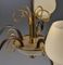 Brass Chandelier with Opaline Glass Shades by Bent Karlby for Lyfa, 1950s 4