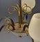 Brass Chandelier with Opaline Glass Shades by Bent Karlby for Lyfa, 1950s, Image 4