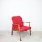 Sedia rossa con gambe a compasso, anni '60, Immagine 4