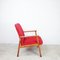 Sedia rossa con gambe a compasso, anni '60, Immagine 5