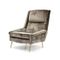 Italian Grey Velvet Armchair, 1960s 1