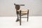 Mid-Century Wooden Chair with Bast Work 1