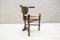 Mid-Century Wooden Chair with Bast Work, Image 1