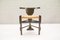 Mid-Century Wooden Chair with Bast Work, Image 2