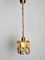 Small Brass Hanging Lamp with Faceted Crystal Stones from Palwa, 1970s 3