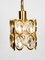 Small Brass Hanging Lamp with Faceted Crystal Stones from Palwa, 1970s, Image 9