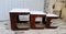 Rosewood and Carrara Marble Nesting Tables, 1950s, Set of 3 3