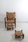 Vintage Rope Lounge Chair with Pair of Stools, Set of 3, Image 8