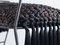 Handmade Matte Black Iron & Textile Rocking Horse Stool with Cushion Seat by Iota Hand Stitched, Image 4