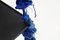 Columpio de algodón azul y poliéster de ganchillo hecho a mano con asiento de metal hierro negro de Iota Hand Stitched, Imagen 4
