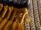 Grauer und goldener handgemachter Häkelei Teppich aus Baumwolle & Polyester von Iota Hand Stitched 4