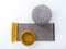 Grauer und goldener handgemachter Häkelei Teppich aus Baumwolle & Polyester von Iota Hand Stitched 2