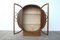 Vetrina rotonda Art Déco in noce con mensole in vetro, Immagine 6