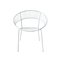 White Powder Coated Garden Chair, 1970s, Image 1