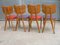 French Red and Purple Chairs, 1950s, Set of 4 5