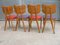 French Red and Purple Chairs, 1950s, Set of 4, Image 5
