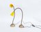 Iron and Yellow Glass Lamps by Rob Nollet, 1980s, Set of 2 2