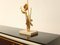 Vintage Gilt Metal & Travertine Peacock Table Lamp 5