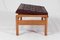 Mid-Century Wooden Ottomans with Leather Cushions, Set of 2, Image 9