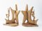 French Carved Oak Bookends by Johnny Ludecher, 1960s, Set of 2 1