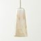 Delta Pendant Lamp in White & Sand Beige, Moire Collection, Hand-Blown Glass by Atelier George 1