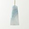 Delta Pendant Lamp in Light Grey & Turquoise, Moire Collection, Hand-Blown Glass by Atelier George 1