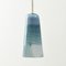 Delta Pendant Lamp in Blue Grey & Turquoise, Moire Collection, Hand-Blown Glass by Atelier George 1