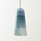 Delta Pendant Lamp in Blue Grey & Turquoise, Moire Collection, Hand-Blown Glass by Atelier George, Image 1