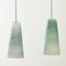 Delta Pendant Lamp in Pastel Green & Blue Grey, Moire Collection, Hand-Blown Glass by Atelier George 4