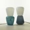 Duo Tischlampe in Türkis aus mundgeblasenem Glas, Moire Collection von Atelier George 4