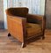 Art Deco Leather and Velvet Clubchair, 1920s 3