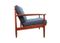 Dark Blue Teak Armchair, 1960s, Image 5