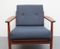 Dark Blue Teak Armchair, 1960s, Image 2